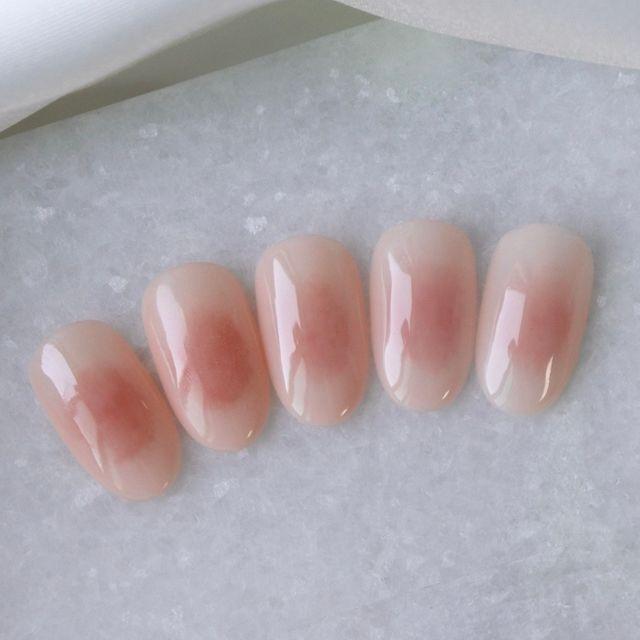 [⚡빠른배송⚡] 복숭아치크  수제네일팁 /복숭아네일/치크네일/네일스티커/수채화네일