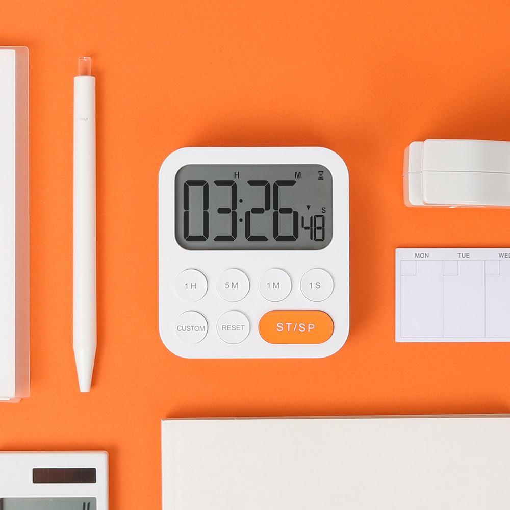 무아스 원클릭 쿠킹 타이머 시계 공부 책상 스톱워치