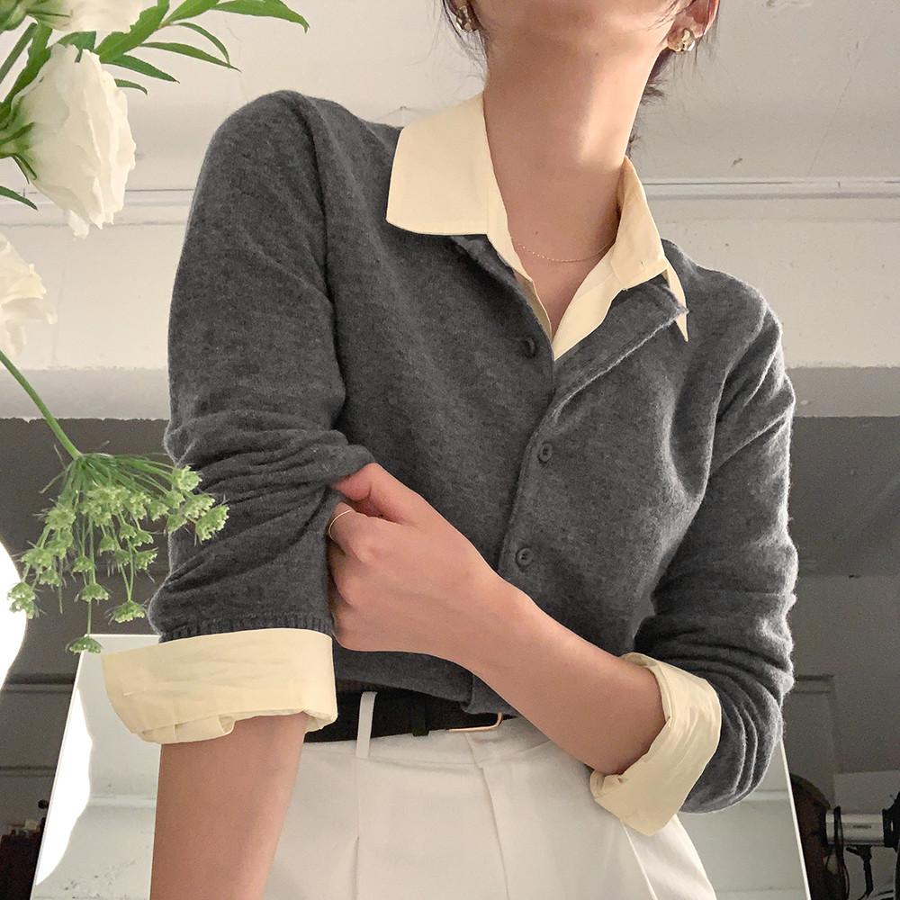 (자체제작) 예가체프 스탠다드핏 파인울 가디건 (그레이)