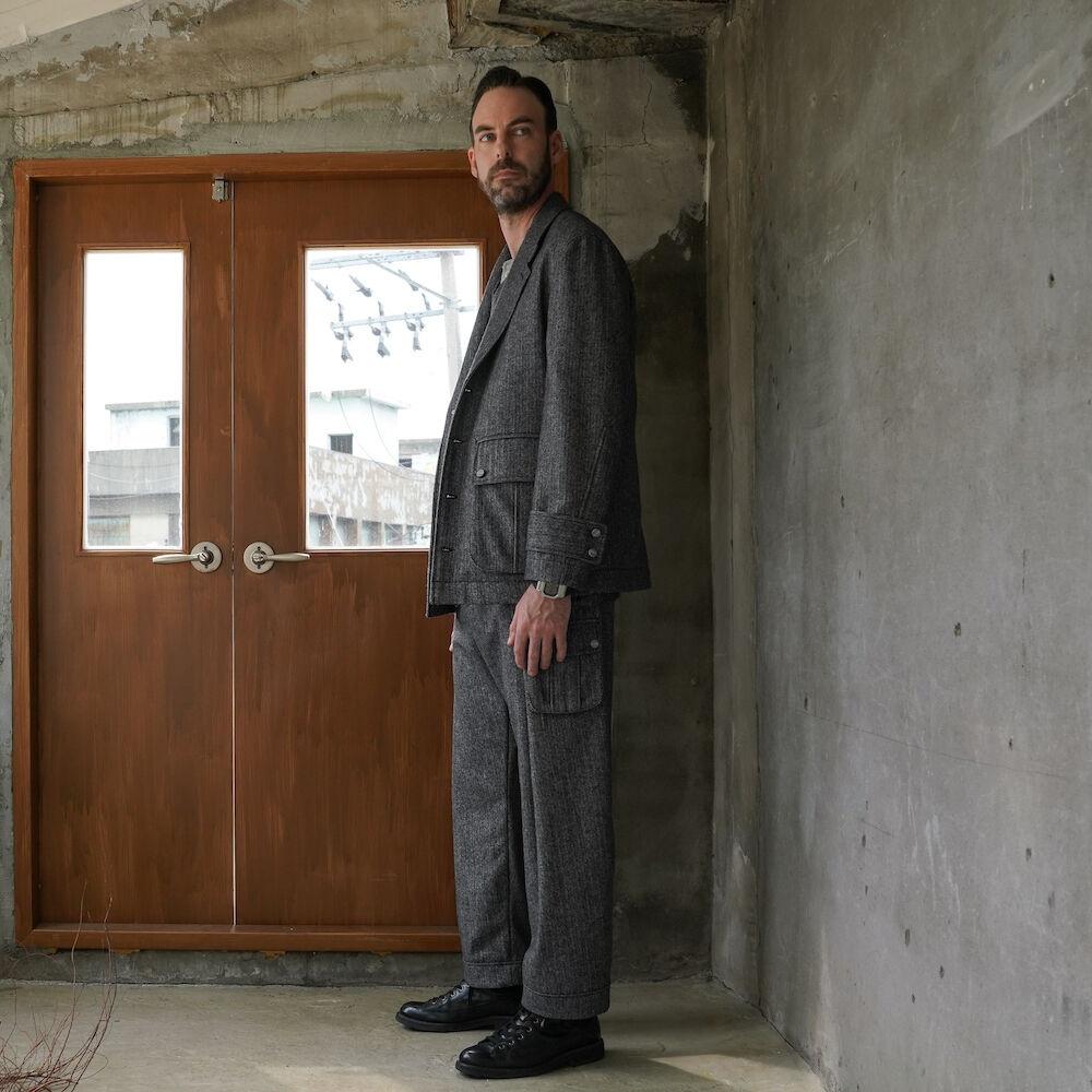 [TEWMEW] 2020FW HERRINGBONE HEAVY WORK JACKET BLACK