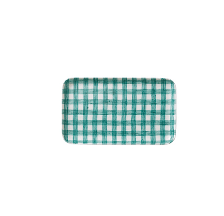 포그린넨 린넨코팅 트레이 쥴 그린 체크 /Green Check (S,M,L)