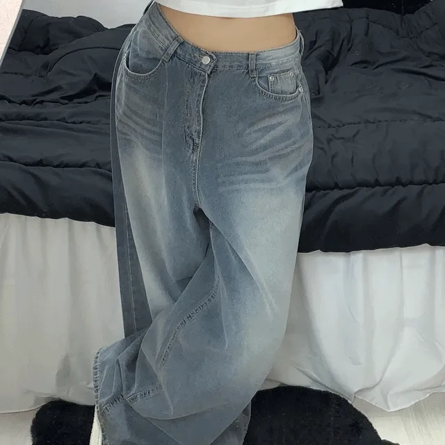 벌룬 워싱 난스판 중청 데님팬츠 1color ⭐️M,L 여유주문⭐️