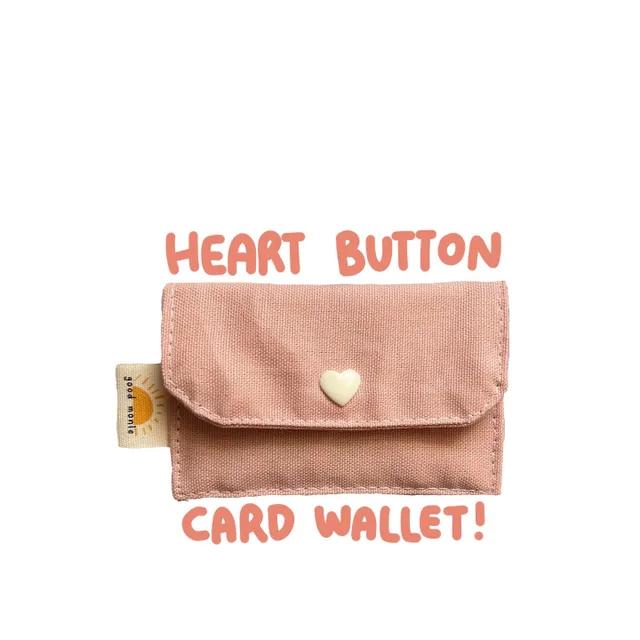 어도러블 하트단추 미니카드지갑 명함지갑 우정템 (핑크)
