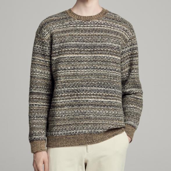 [남성] 믹스드 얀 트위드 크루 스웨터 브라운 DM2E9KRN908M BR