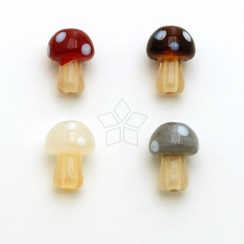 GL50-핸드메이드 램프웍 글래스 버섯 통과형 참 팬던트 12x16mm 색상선택(1개)