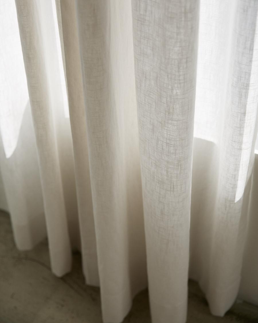 Full linen curtain. white.
