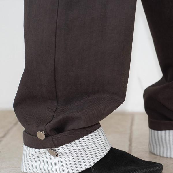 [2차] WIDE CUFFS COTTON PANTS (BROWN)