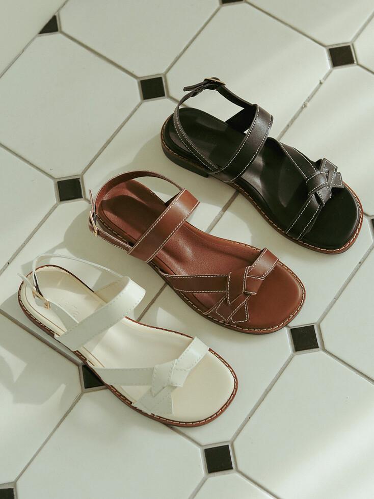21a8108 ribbon strap sandals _ 3colors