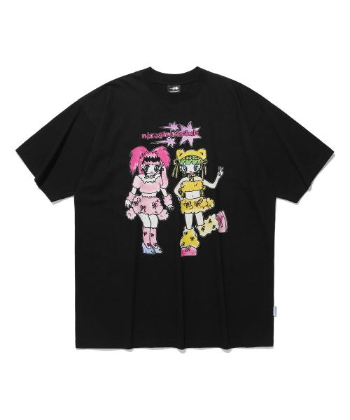 [X SOULPUSSSY CAT]GHOSTSOULGIRL RABBIT&BEAR BIG BIG TEE_BLACK(NG2FMUT512A)