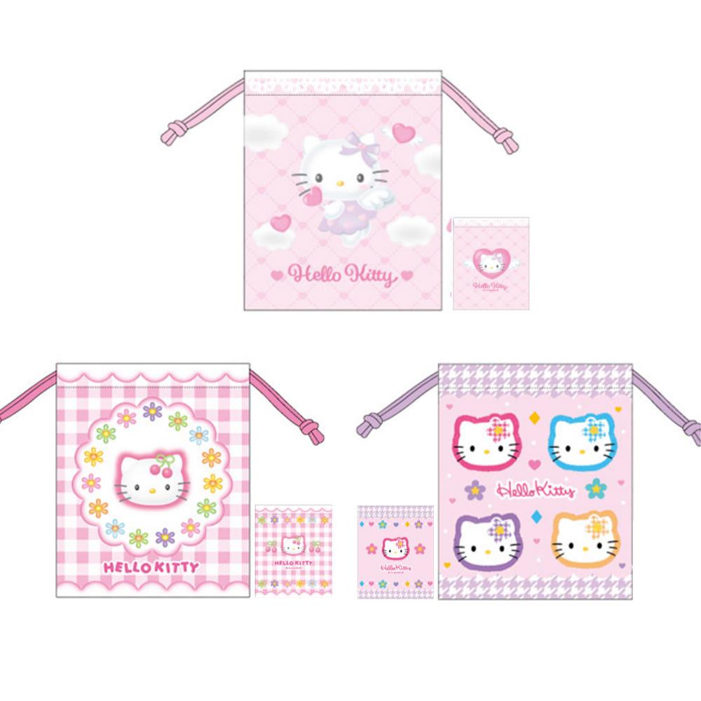 헬로키티 50주년 조리개 스트링 파우치 엔젤 체리 카오하나