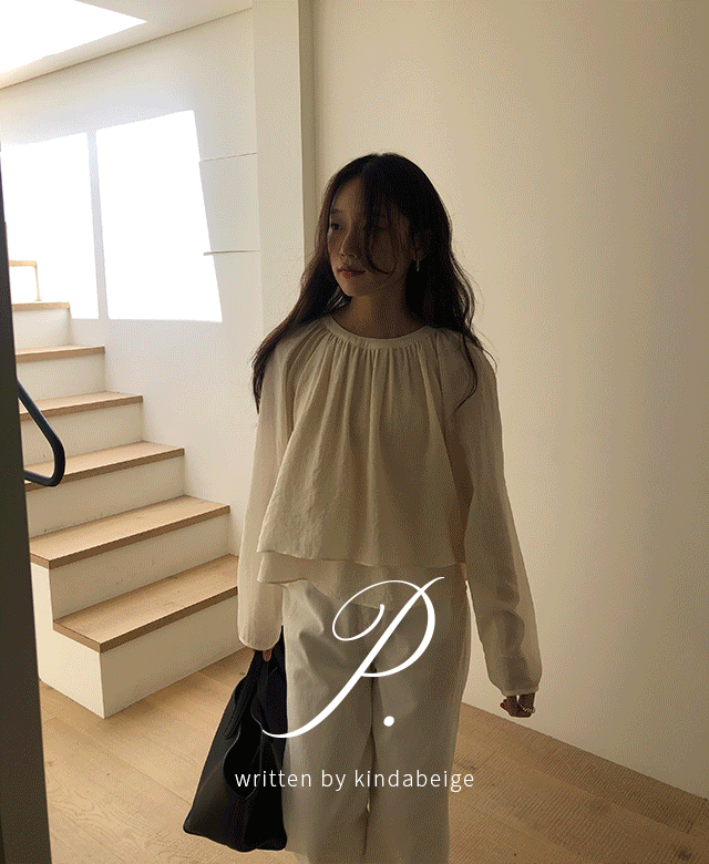 킨다베이지 [page] 샤를 셔링 레이어 블라우스 (4color) (*1천장 돌파) (*베이지 2주 소요)