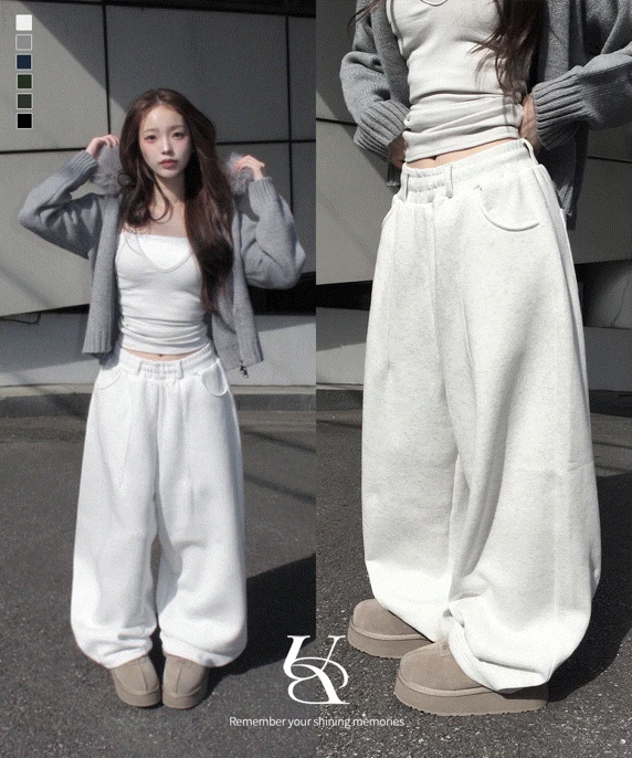 [기모] milky soft wide sweat pt