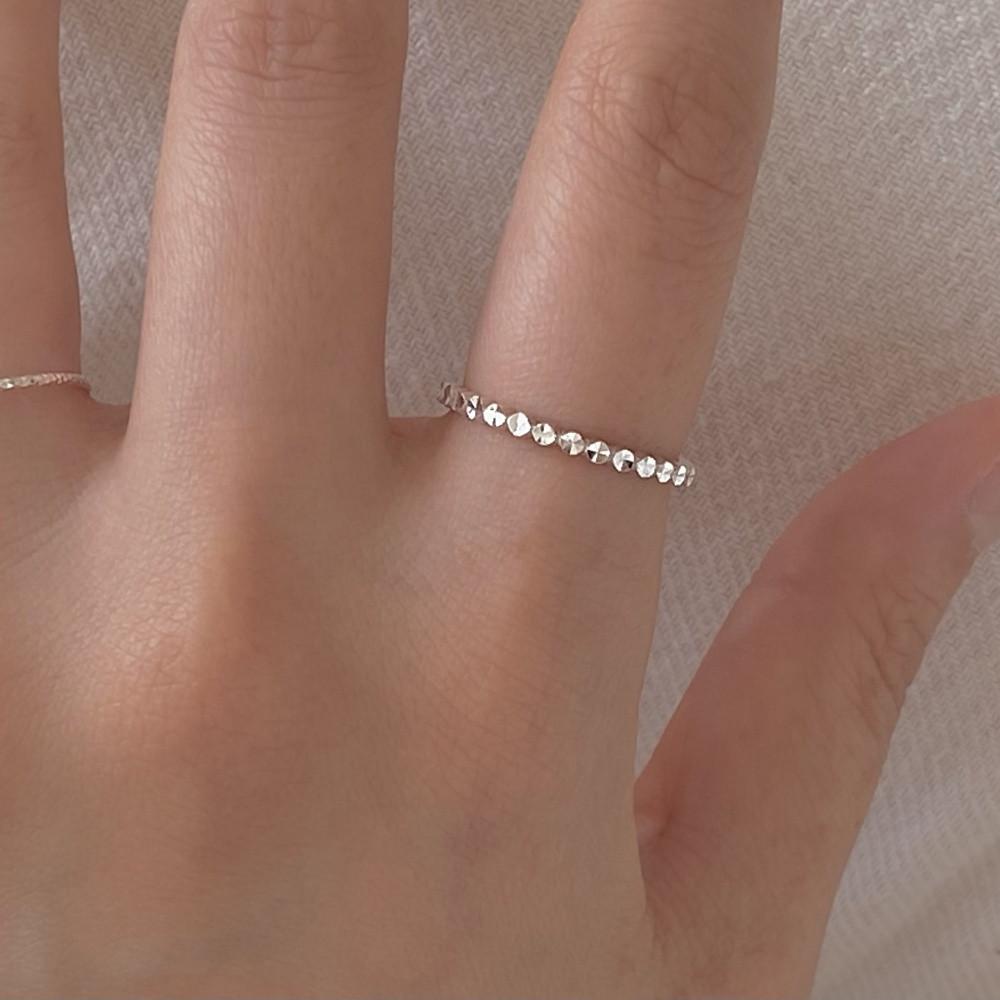 실버925 프리즘 컷팅 은볼 반지 (9-17호)