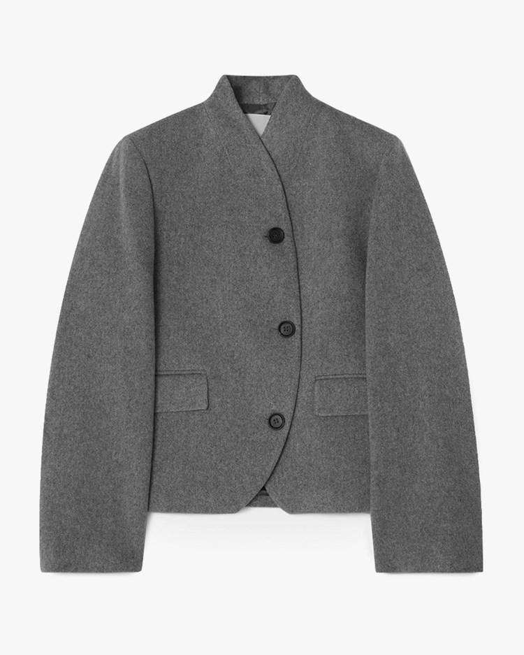 Short Curved Jacket Grey Melange