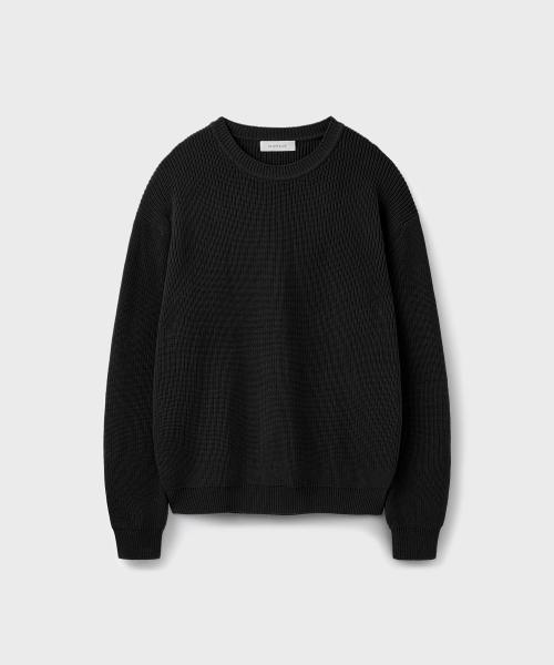 유니온블루(UNION BLUE)  HARD TWIST CAMPER KNIT [BLACK] - 사이즈 & 후기 | 무신사