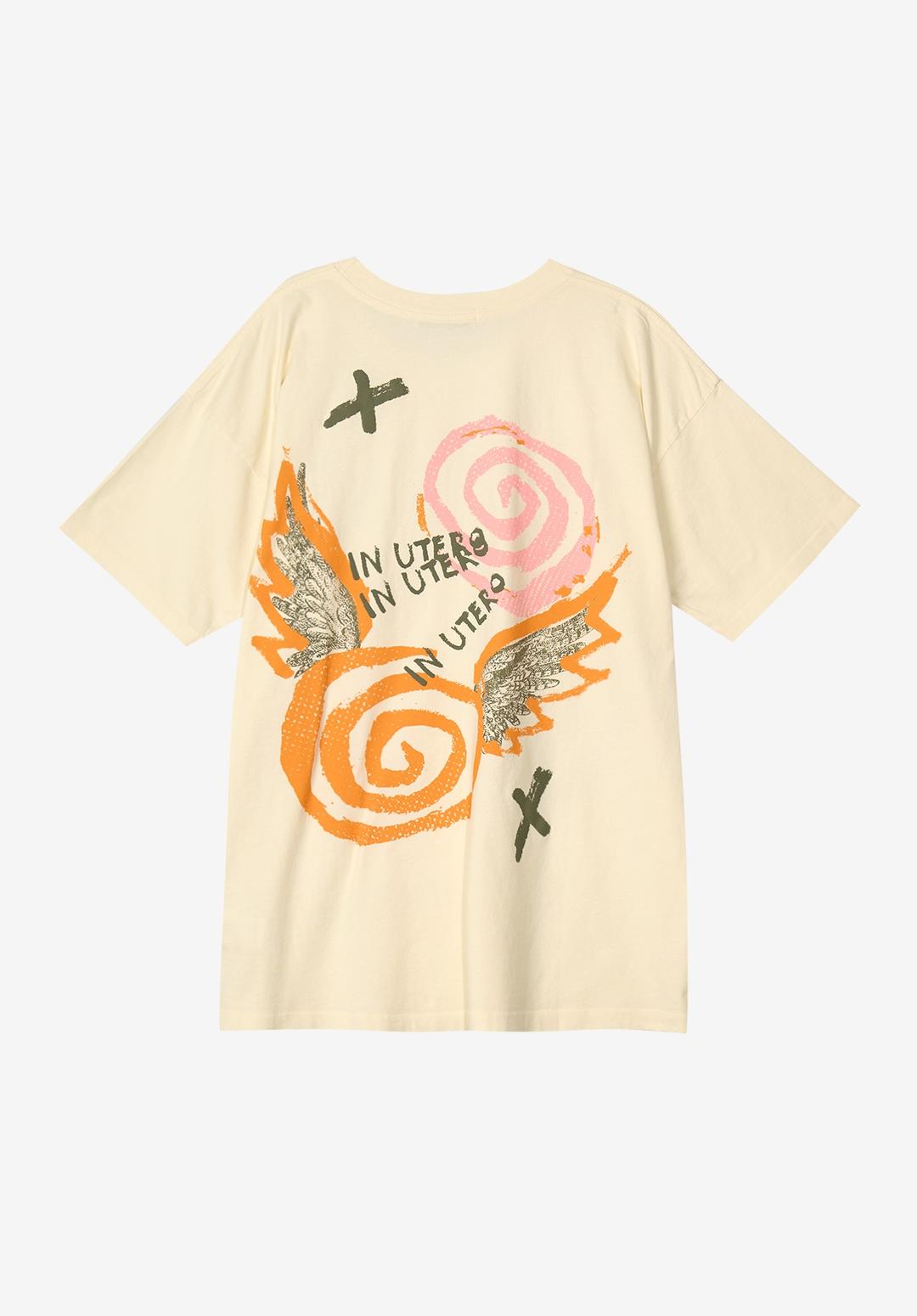 NIRVANA IN UTERO COLLAGE MERCH TEE, STONE VINTAGE