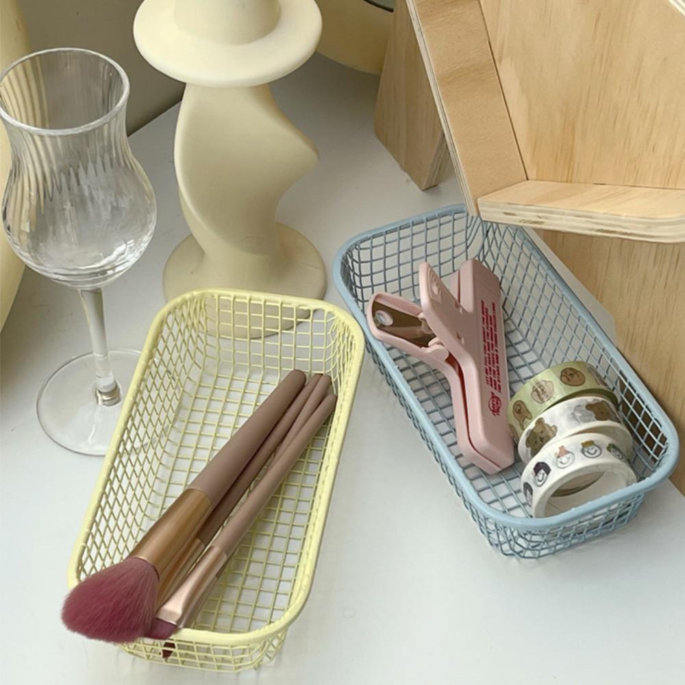 레트로 파스텔 철제 바구니 소품트레이