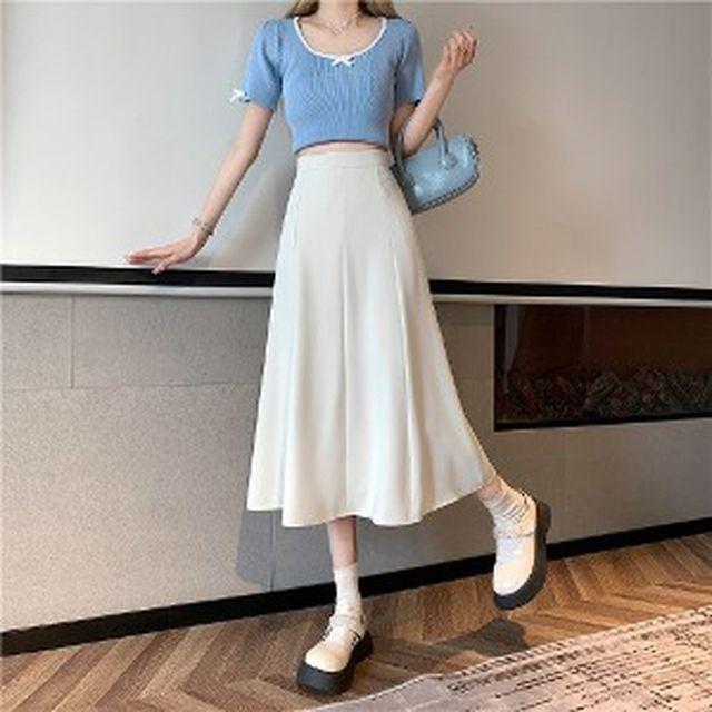 로망스 A라인 플레어 롱 스커트