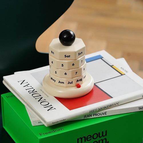 볼 포인트 우드 만년 달력