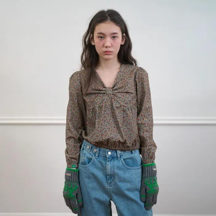 268. Tiny Flower Blouse_Beige