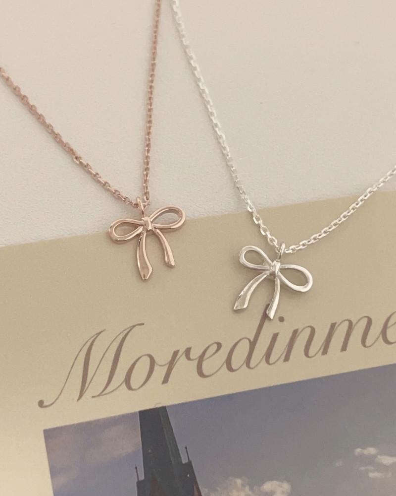 [92.5silver] 레임 리본 목걸이 (2color)