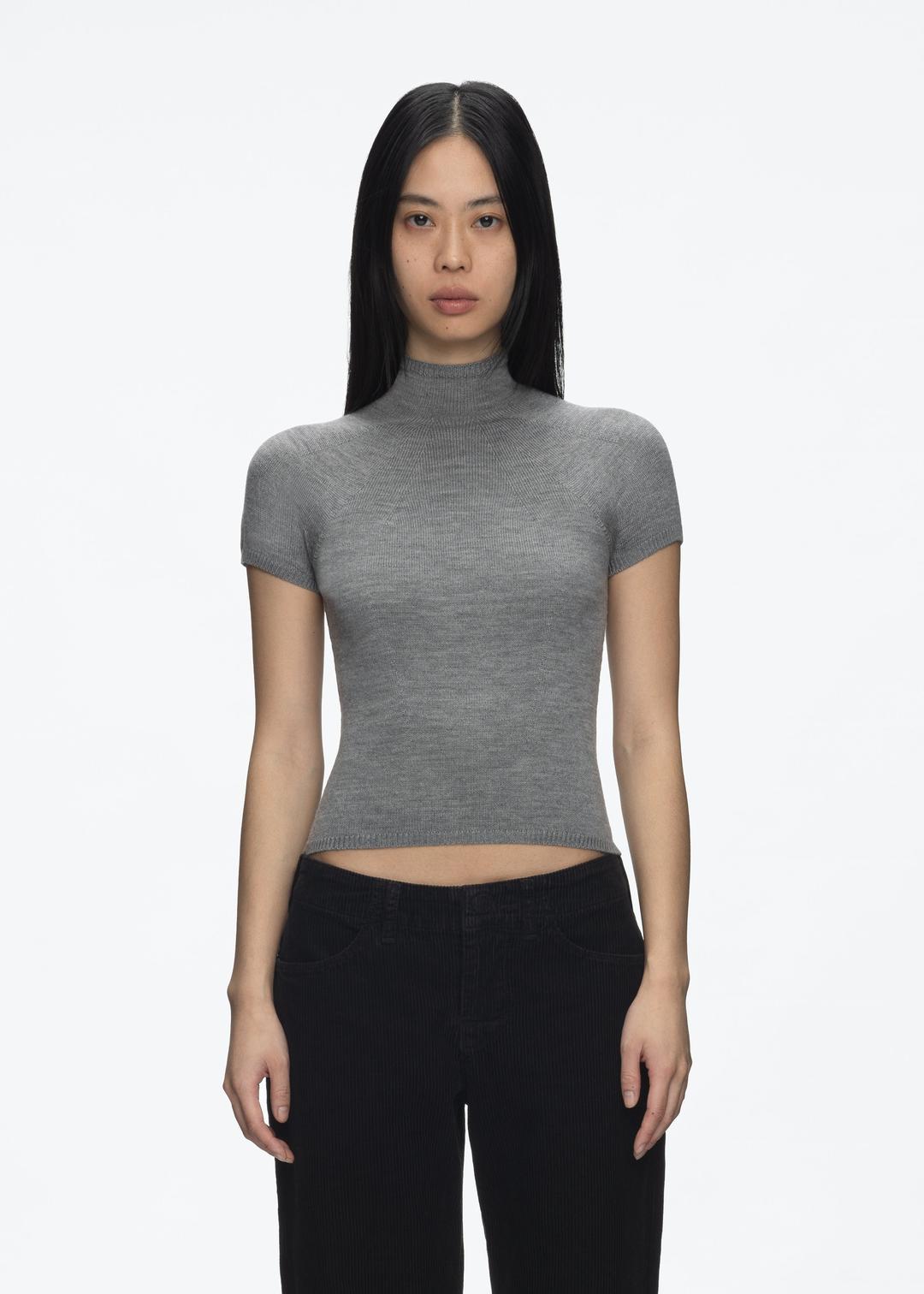 Cute Knit Top in Grey - Tank Air