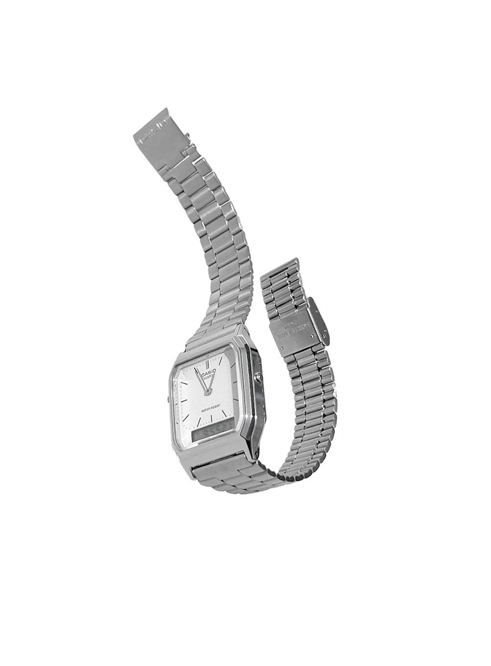 METAL SQUARE DUAL WATCH (WHITE)