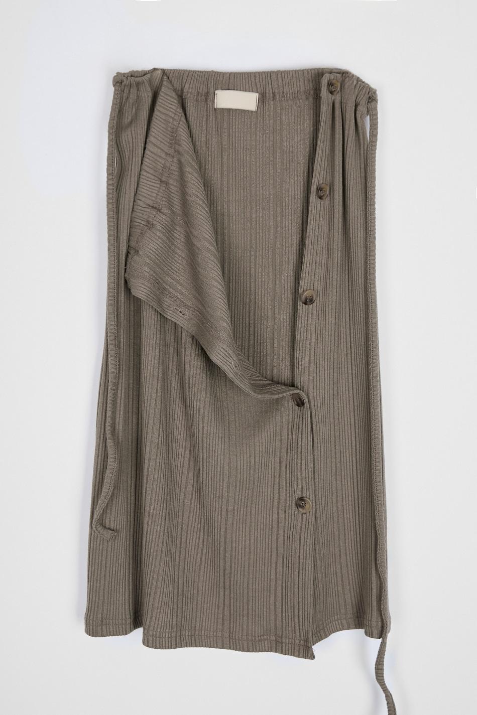 RIBBED BUTTON-UP SKIRT