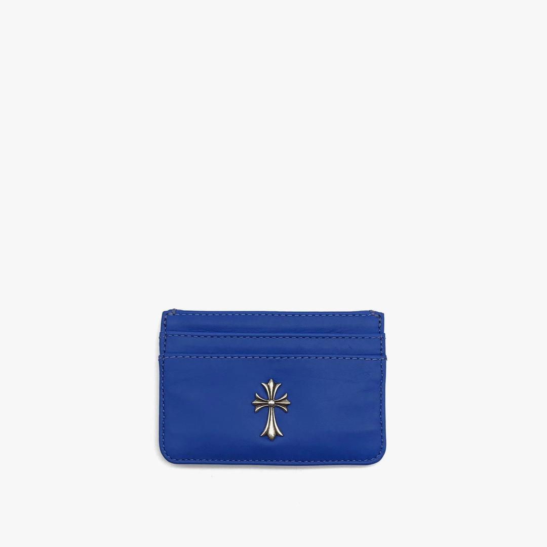Chrome Hearts Blue Cross Logo Card Holder