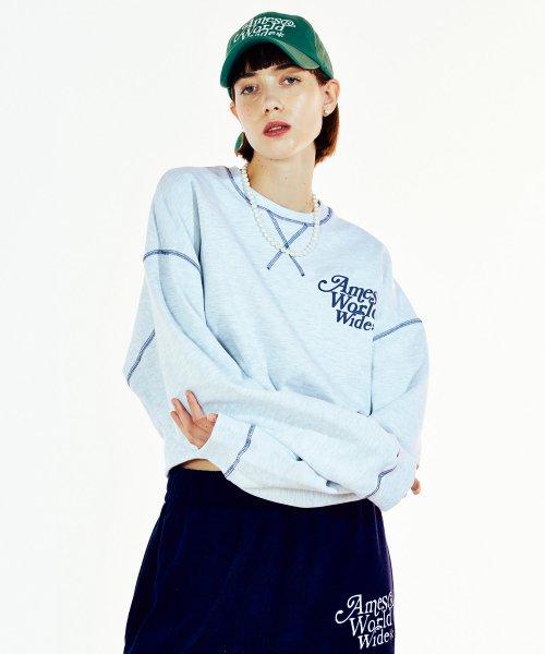 SIGNATURE LOGO CROP SWEATSHIRT LIGHT GREY