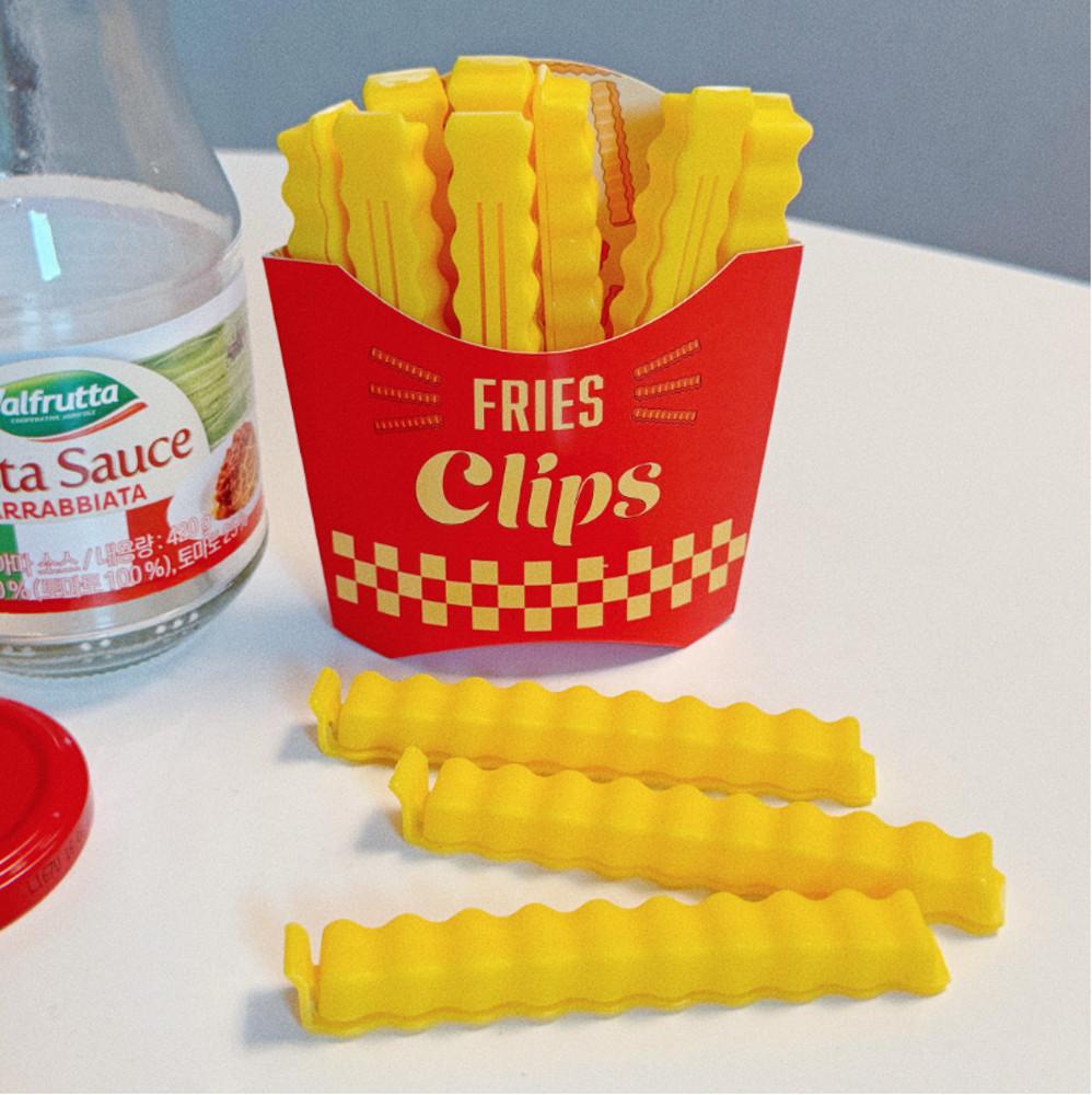 [체리지] 감자튀김 밀봉 집게 마그넷 12p 다용도 봉지 집게