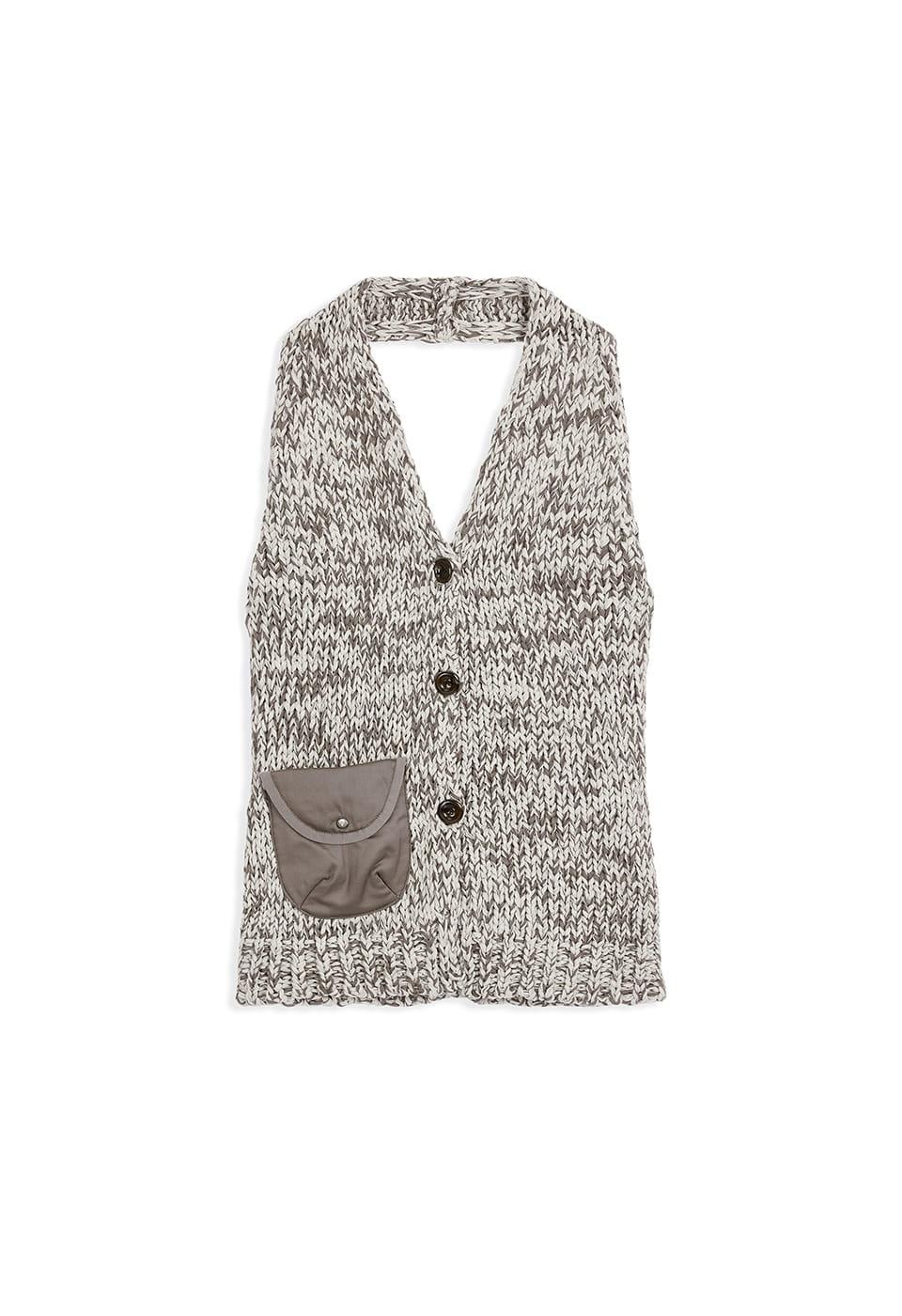 CHUNKY KNIT VEST, BROWN