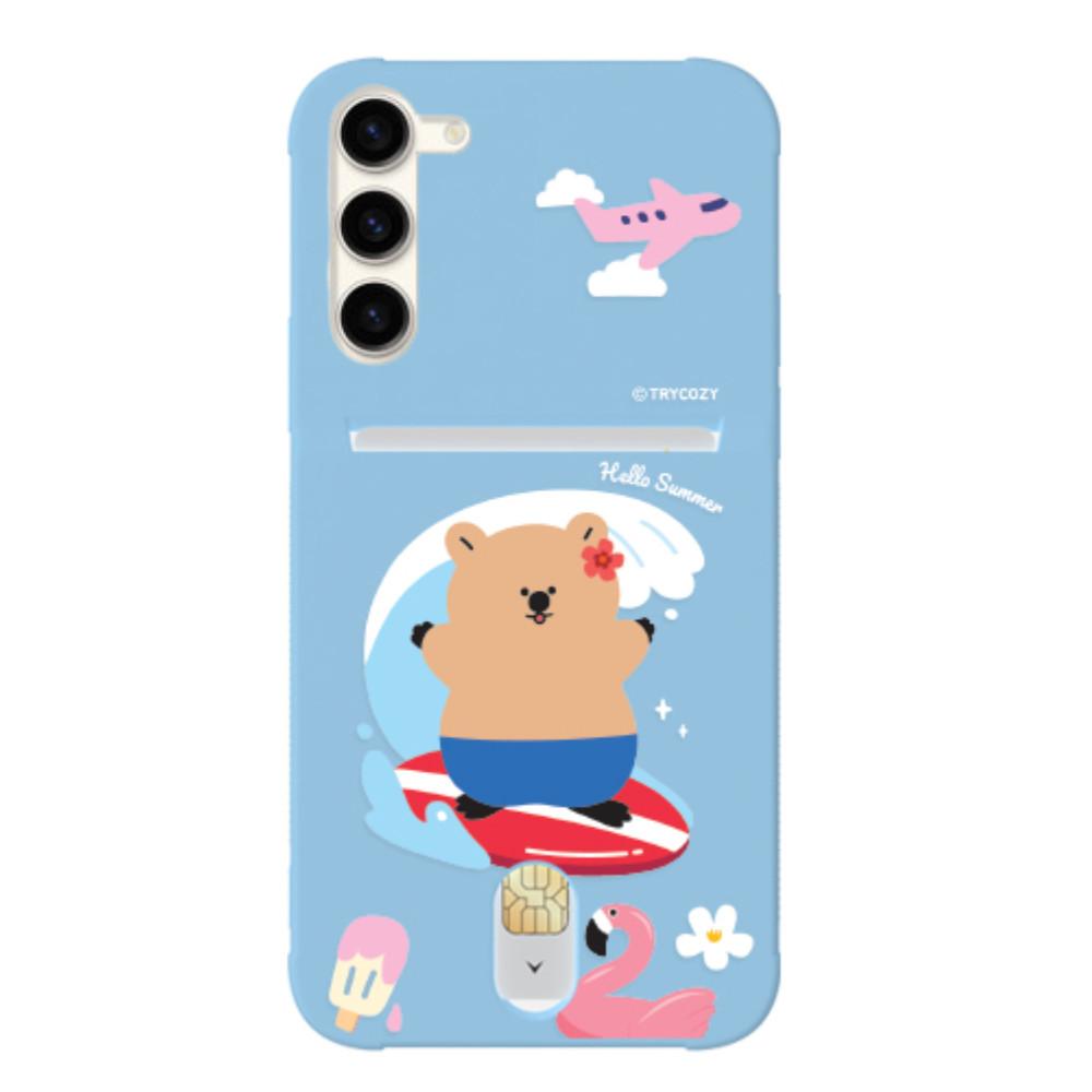 갤럭시S23 카드 케이스 여름 휴가 서핑 소프트 젤리 갤23