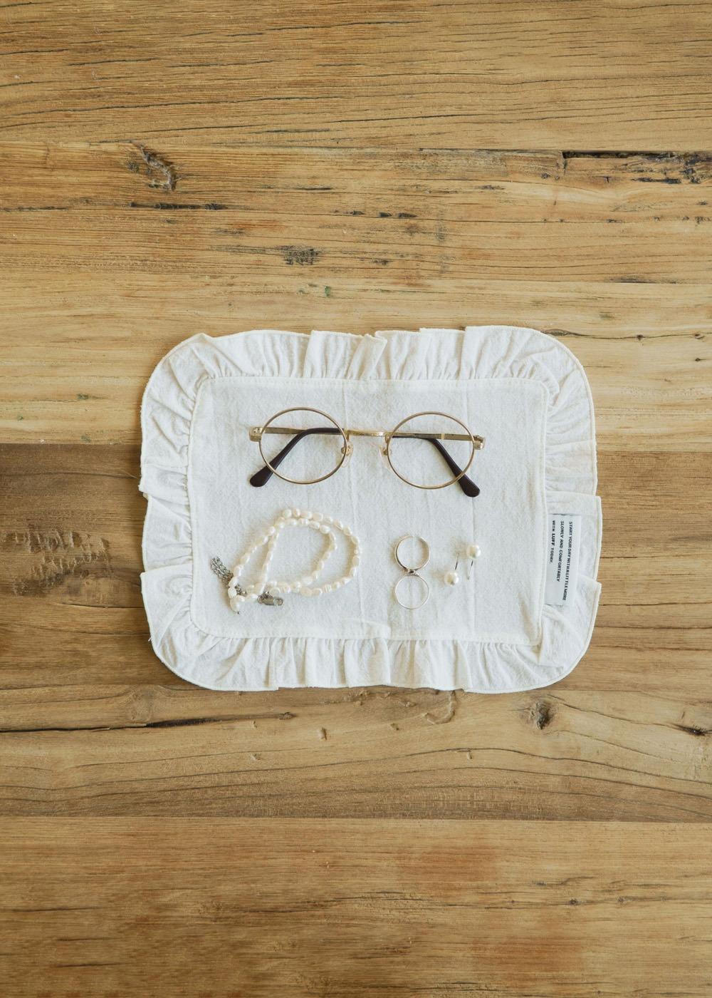 Fabric kitchen cloth frill mini - WHITE