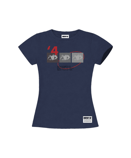 4our eye 세미크롭 반팔티 [네이비]