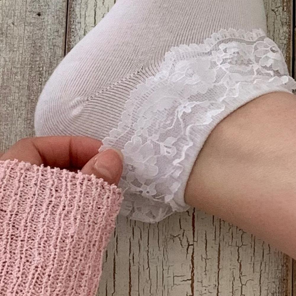 베이직 면 레이스양말 자체제작