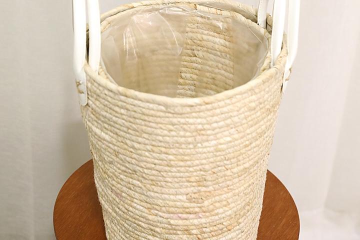 라탄 바구니 인테리어 화분커버 내츄럴 롱아이보리 2size