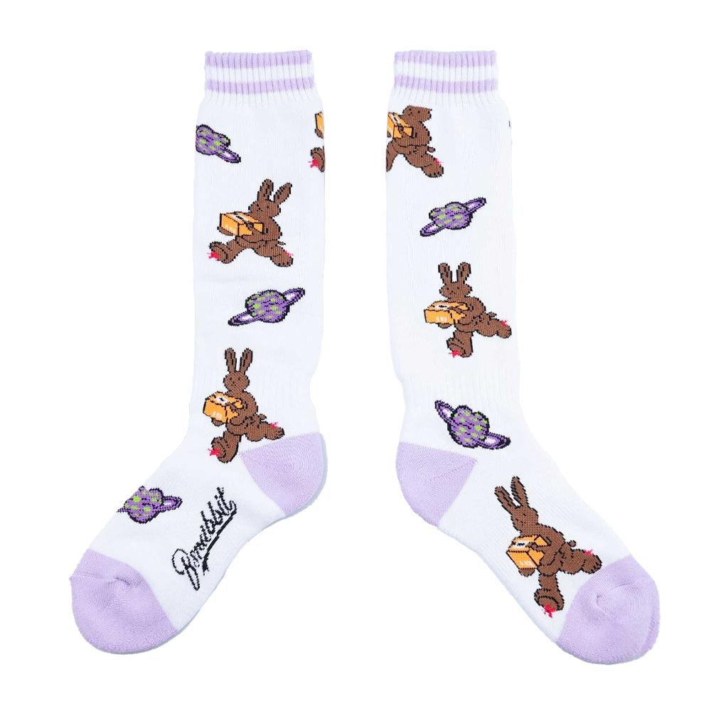 비에스래빗 2425 BSRABBIT BEAR RB SNOWBOARD SOCKS WHITE 스노우보드 양말
