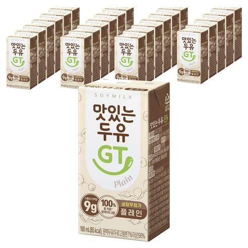 맛있는두유GT 설탕무첨가 플레인, 190ml, 24개 - 두유 | 쿠팡