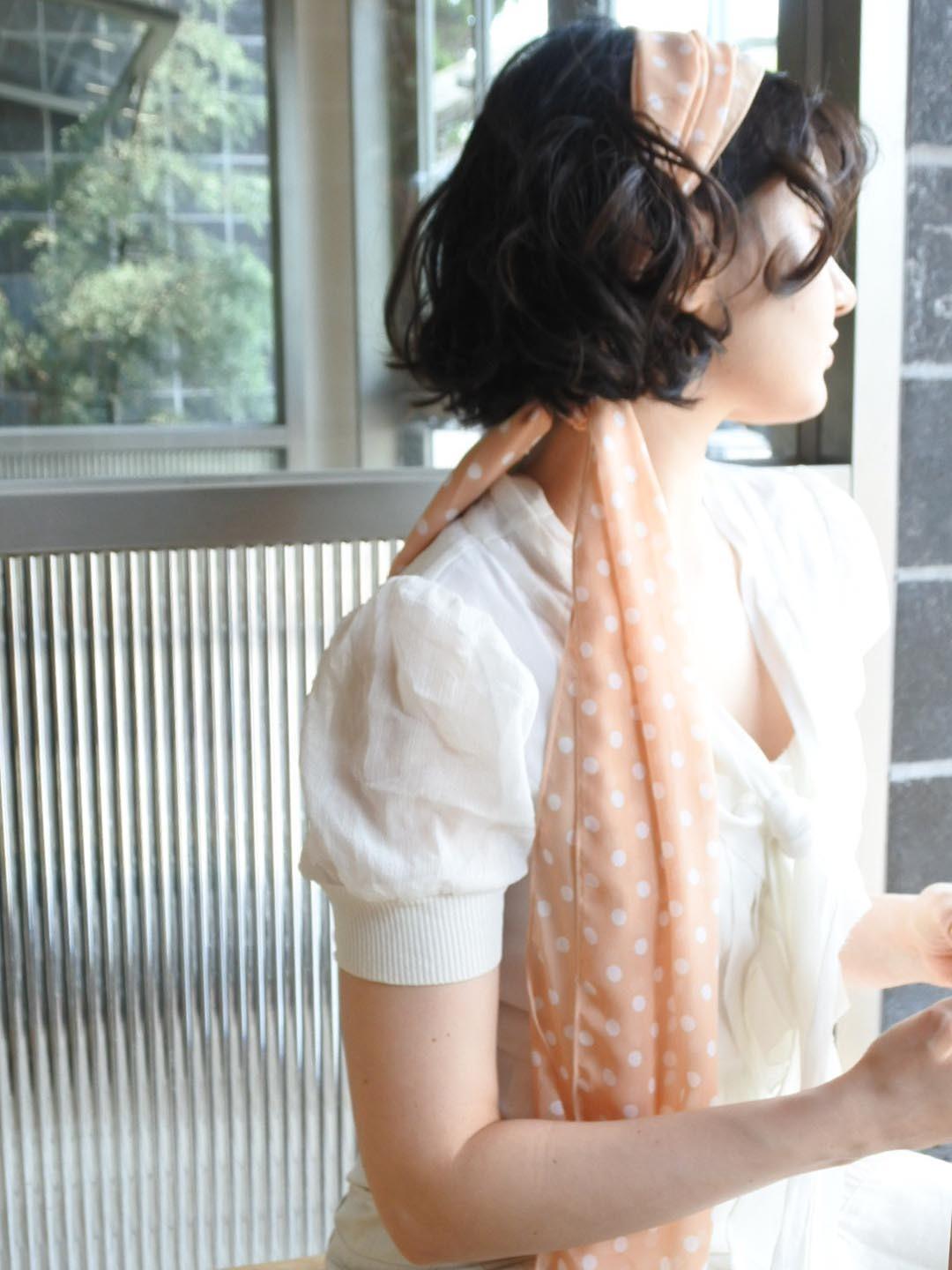 044 Polka-dot scarf (Peach)