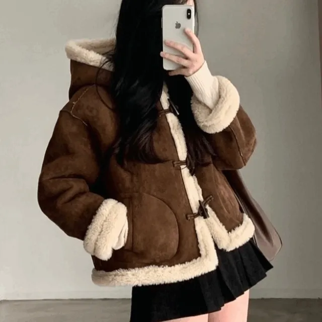 [왕따뜻☕️/아방핏!🤎] 코코아 후드 떡볶이 양털 스웨이드 무스탕