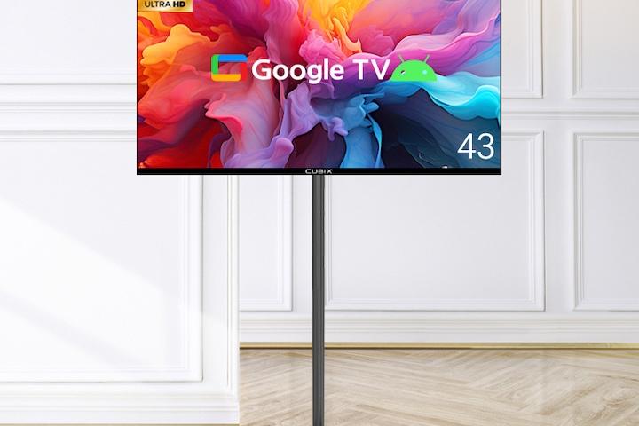 무빙큐빅스 리치블랙 109cm(43인치) 4K UHD 구글 스마트 삼탠 SET