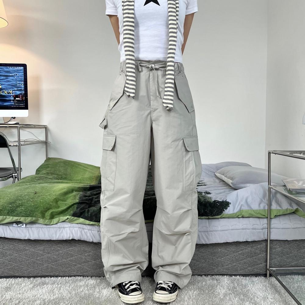 남여공용[스트링/허리조절] Unisex/카펜더 라벨 카고스트링팬츠