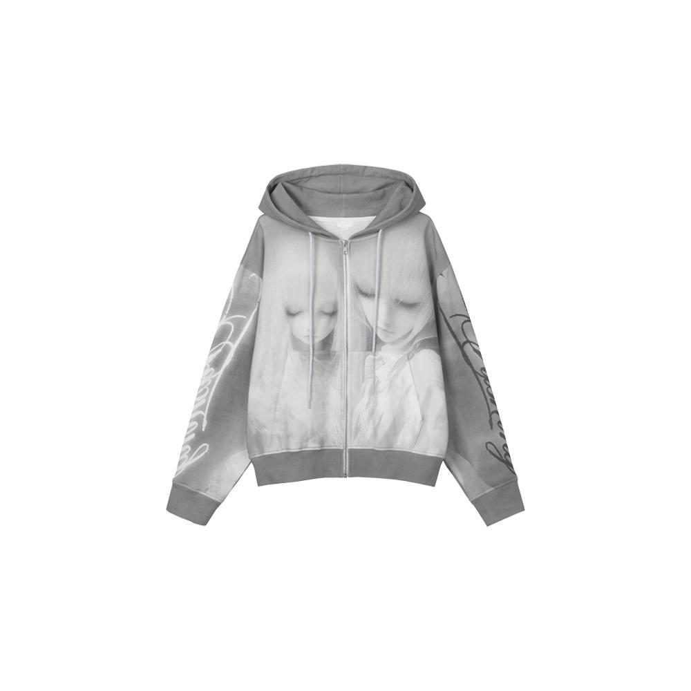 [BONNAE : 본네] Printed zip up hoodie