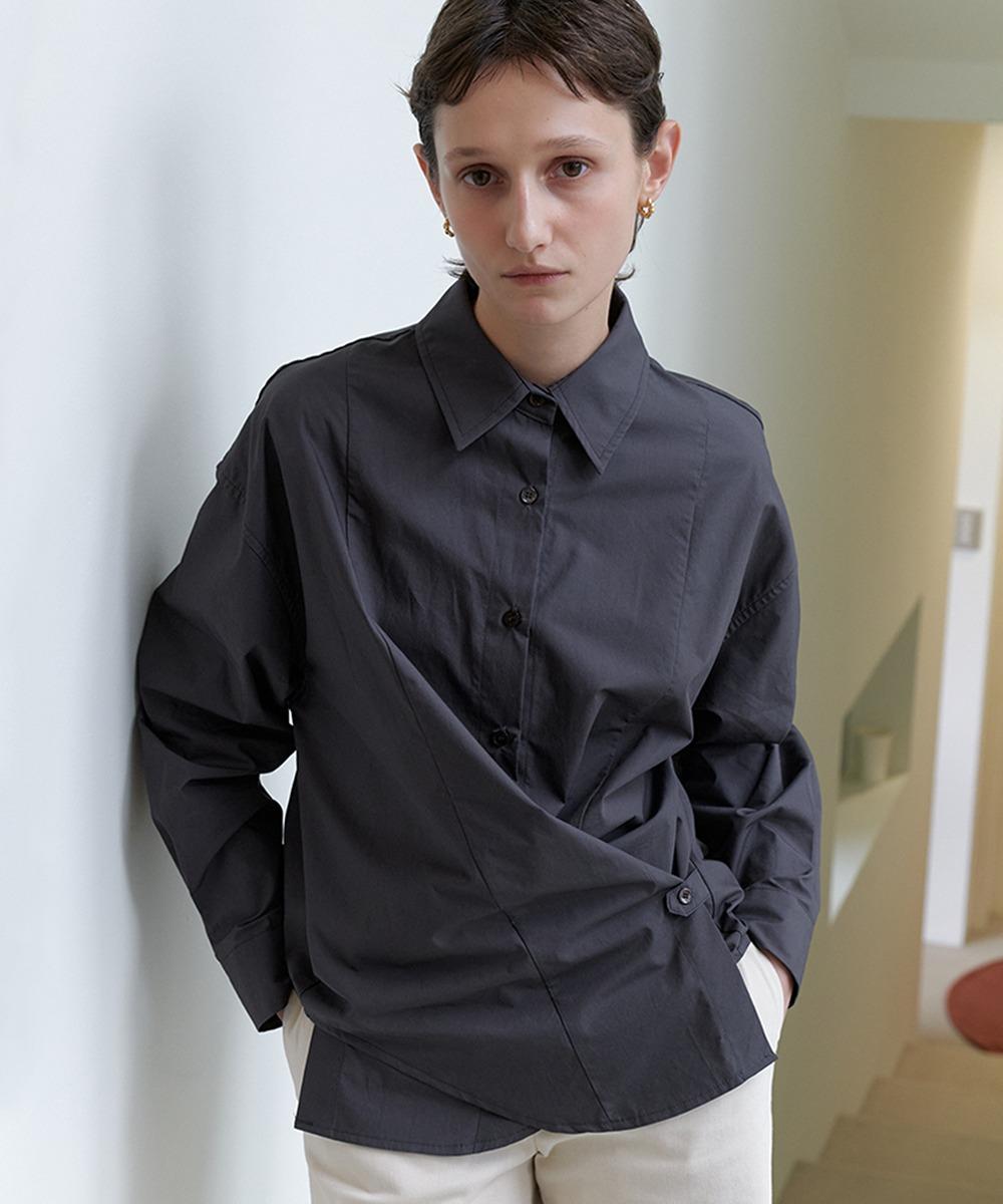 Classic wrap shirt _ charcoal