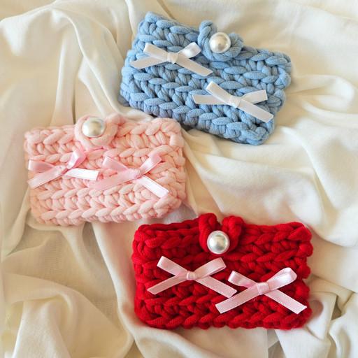 [선물포장] 뜨개 리본 카드지갑