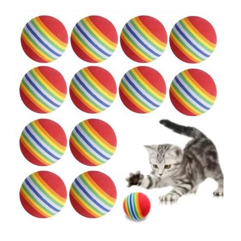 라라마켓 레인보우 볼 고양이 장난감 무소음 공 42mm 12개 세트 - 볼 | 쿠팡