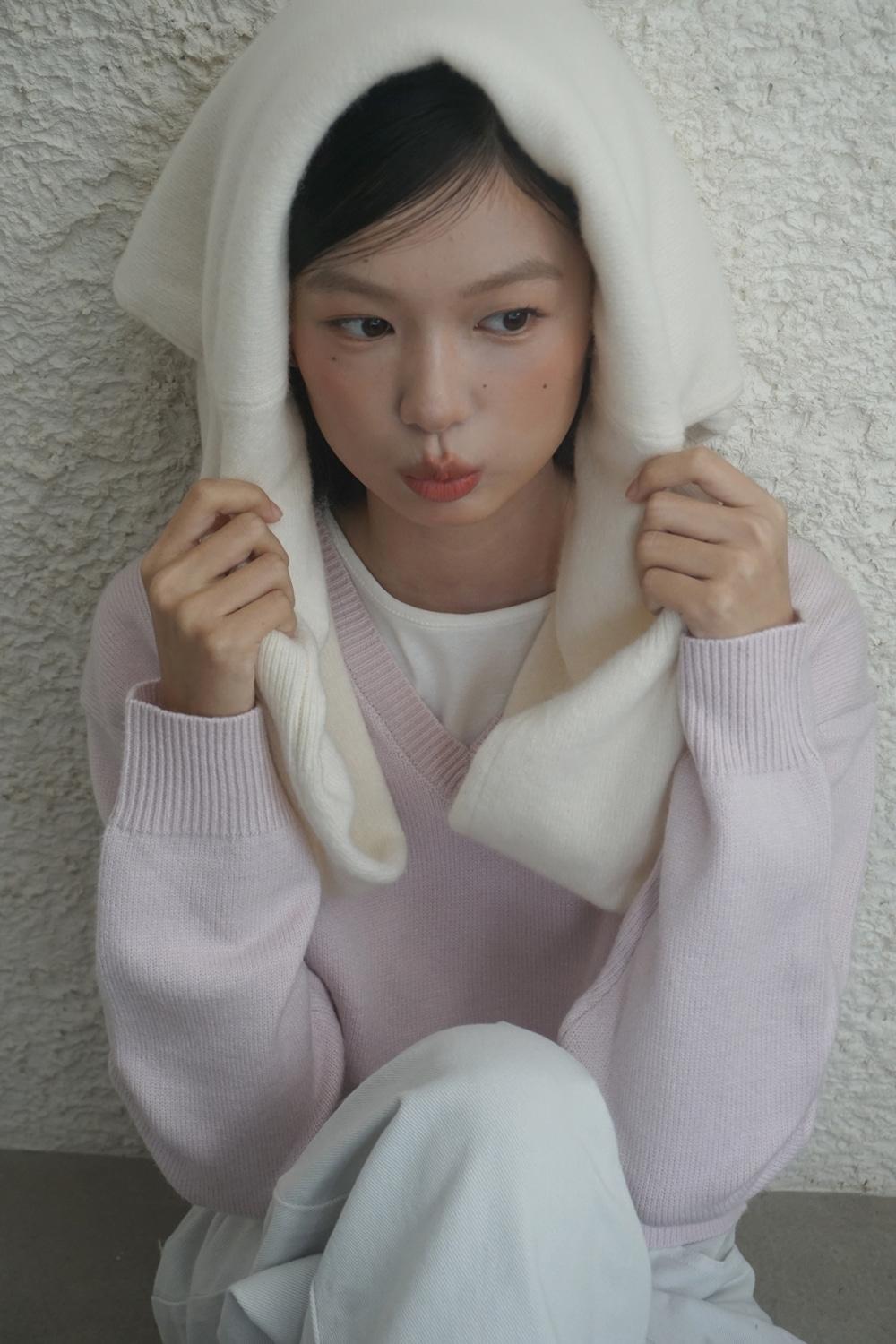 (woman) 에센셜 브이넥 니트_Pink