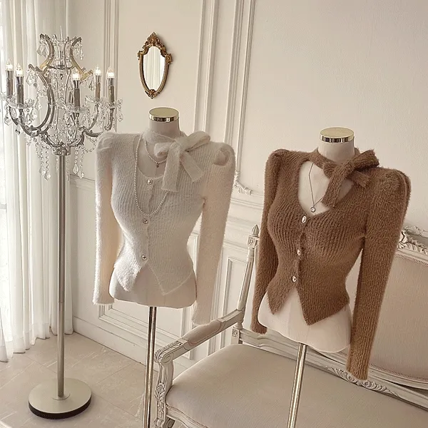 [새해특가🔥러블리💜털빠짐X] 젤라 실크퍼가디건 /결혼식 하객룩 데이트룩 파티룩 브라이덜샤워 셀프웨딩 연말모임룩 숏니트 크롭니트 겨울니트 앙고라니트 퍼니트 겨울가디건 앙고라가디건