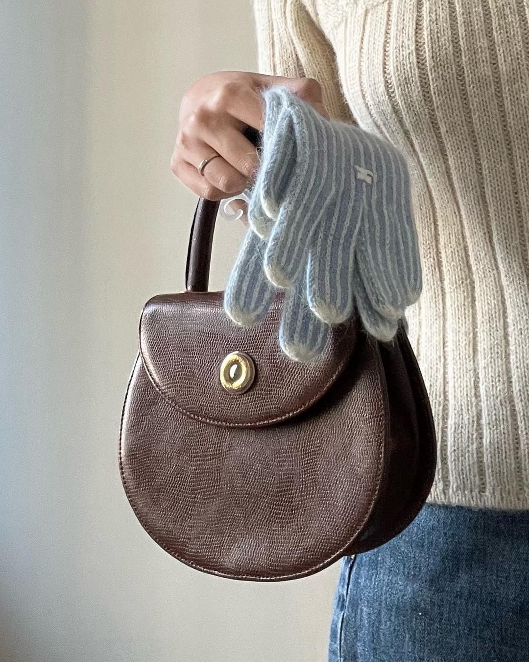 [중고] (재입고) mini brown tote bag COURREGES